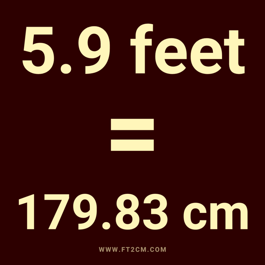 5.9 Feet to cm